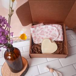 Coffret soin visage – bandeau & savon cœur | Chouette des Savonnettes